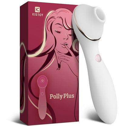 KISTOY Polly Plus 2-in-1 Warmer Vibrator Clitoris Sucking G-Spot Stimulator Vibrating Dildo Sex Toy for Women