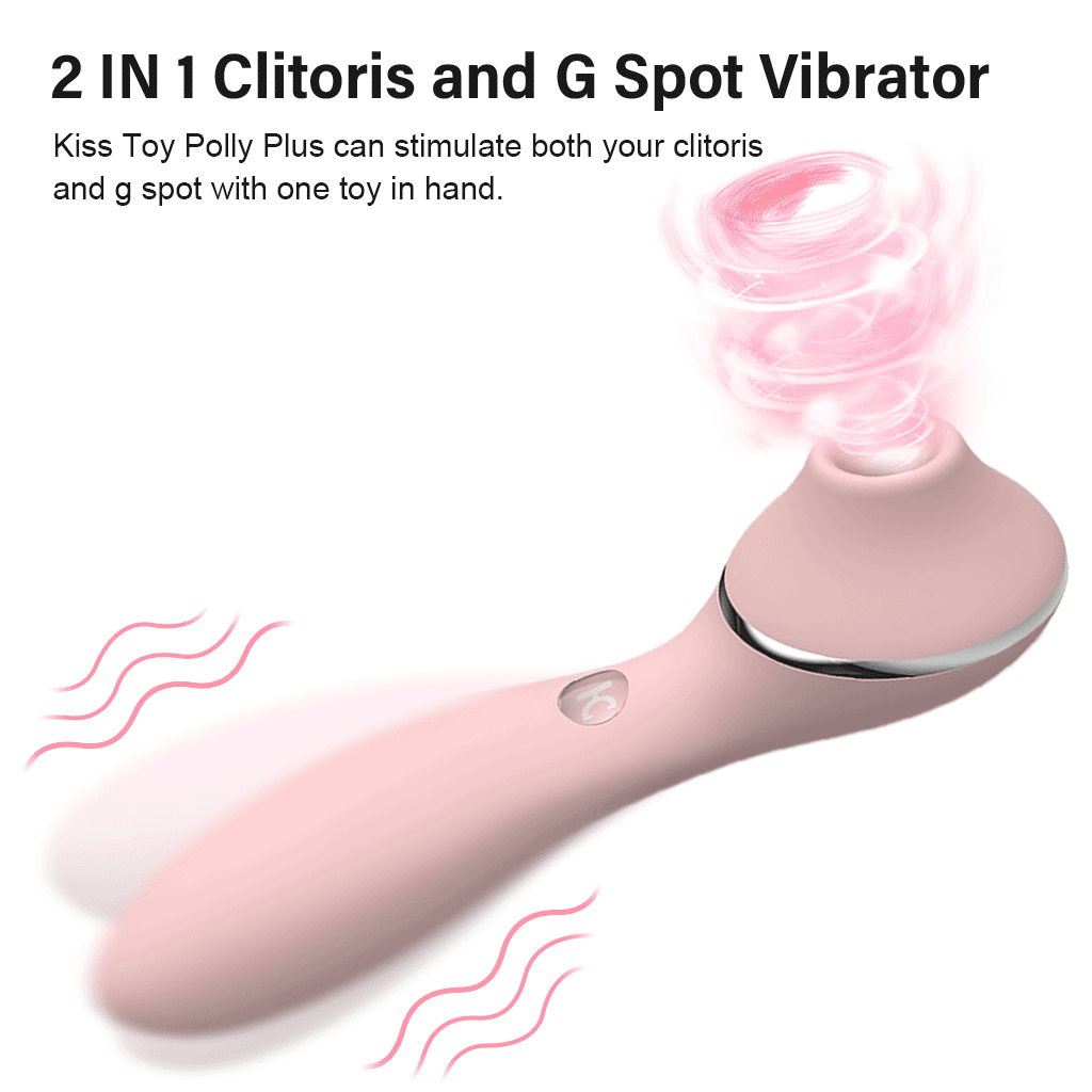KISTOY Polly Plus 2-in-1 Warmer Vibrator Clitoris Sucking G-Spot Stimulator Vibrating Dildo Sex Toy for Women