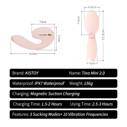 KISTOY Tina Wearable Sucking Vibrator Heating G-spot Stimulator Powerful Clitoris Sucker Sex Toys for Women