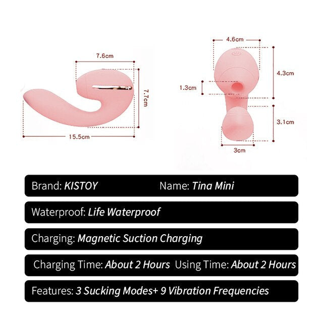 KISTOY Tina Wearable Sucking Vibrator Heating G-spot Stimulator Powerful Clitoris Sucker Sex Toys for Women