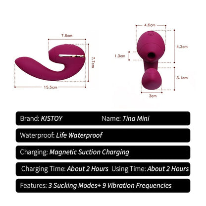 KISTOY Tina สวมใส่ Sucking Vibrator ความร้อน G จุดกระตุ้นที่มีประสิทธิภาพ Clitoris Sucker เซ็กซ์ทอยสำหรับสตรี