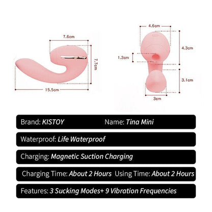 KISTOY Tina Wearable Sucking Vibrator Heating G-spot Stimulator Powerful Clitoris Sucker Sex Toys for Women