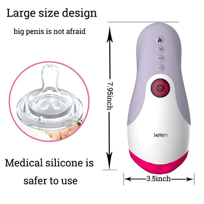 LeTen Automatic Ret retractable heating cup, deep throat blowjob masturbation, sucking, thrusting vibrator, sex toy for adults