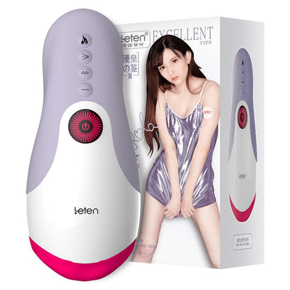 LeTen Automatic Ret retractable heating cup, deep throat blowjob masturbation, sucking, thrusting vibrator, sex toy for adults