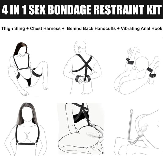 Leather Sex Bondage Suit Anal Hook Dribbling Gagged Anal Trainer Cosplay Ass Plug Fetish Slave Sex Toys Woman Man Erotic 18+