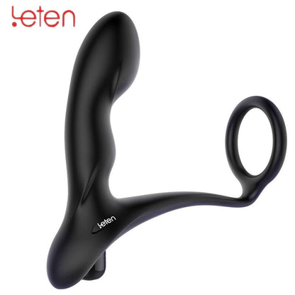 Leten 10-Speed Silicone Prostate Massager Anal Plug Vibrator Sex Toy for Men Women Guys Soft Anal Beads Adult Sex Products