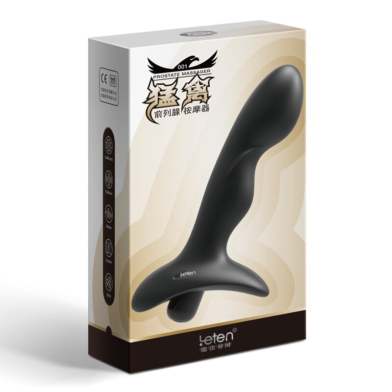 Leten 10-Speed Silicone Prostate Massager Anal Plug Vibrator Sex Toy for Men Women Guys Soft Anal Beads Adult Sex Products