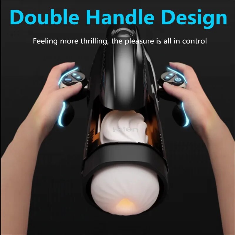 Leten 3D Machine Male Vagina, 10-Mode Retractable Automatic Sex Toy