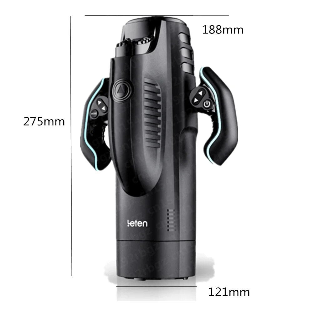 Leten 3D Machine Male Vagina, 10-Mode Retractable Automatic Sex Toy