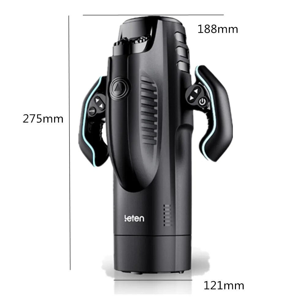 Leten 3D Machine Male Vagina, 10-Mode Retractable Automatic Sex Toy
