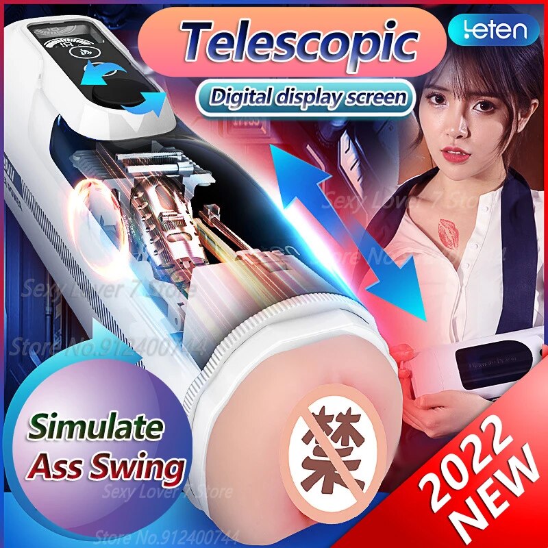 Leten A380 III Upgraded Piston Telescopic Masturbator Heating Vagina Thrusting Moaning Male Sex Toy