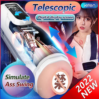 Leten A380 III Upgraded Piston Telescopic Masturbator Heating Vagina Thrusting Moaning Male Sex Toy