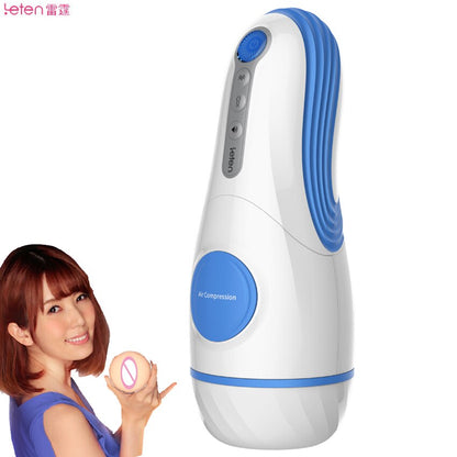 Leten Automatic Sucking Vibrating Masturbation Cup for Men Artificial Vagina Pussy Penis Pump with Woman Moan Adult Sex Toys