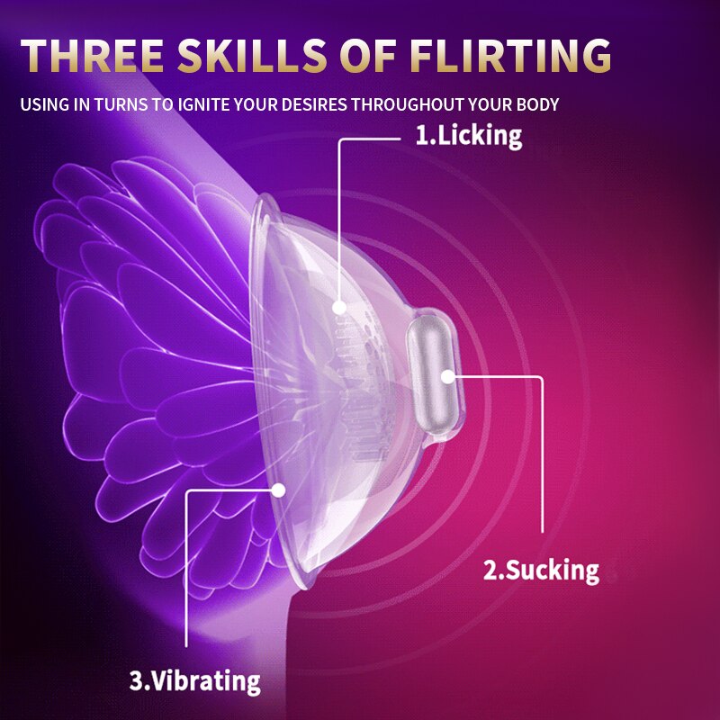 Leten Breast Pump Sex Toys for Women Nipple Sucker Stretcher Massager Remote Control Vibrators 10 Vibrating Mode Sucking Licking