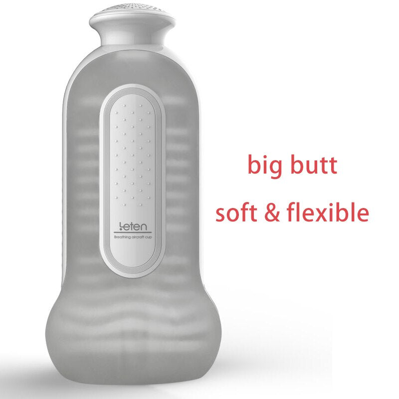 Leten Manual Anal Masturbator 3 Level Suction Vacuum. Automatic Female Sex Moaning. Virtual Skin for Men Masturbation Cup
