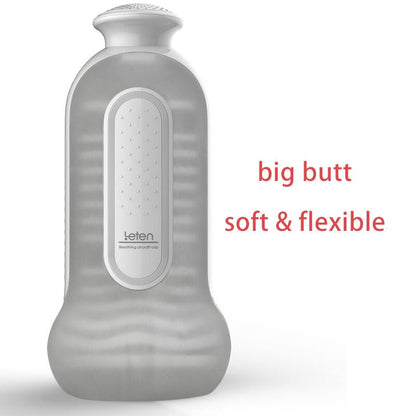 Leten Manual Anal Masturbator 3 Level Suction Vacuum. Automatic Female Sex Moaning. Virtual Skin for Men Masturbation Cup