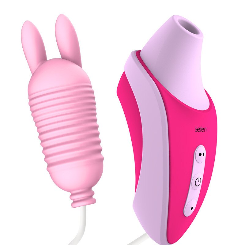 Leten Sucking G-Spot Vibrator, Oral Sex Nipple Sucker Clamp, Dildo Vibrating Egg, Clitoris Stimulator Massager, Sex Toys for Women
