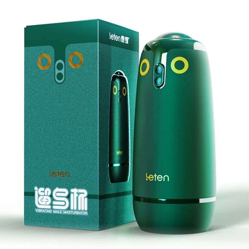 Leten Vibrator Masterbator Owl Pattern Sexy Toy for Men Application Control Vacuum Automatic Vagina