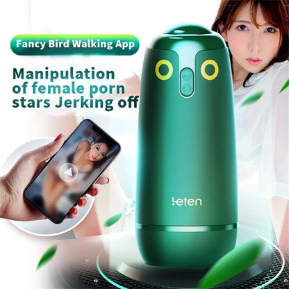 Leten Vibrator Masterbator Owl Pattern Sexy Toy for Men Application Control Vacuum Automatic Vagina