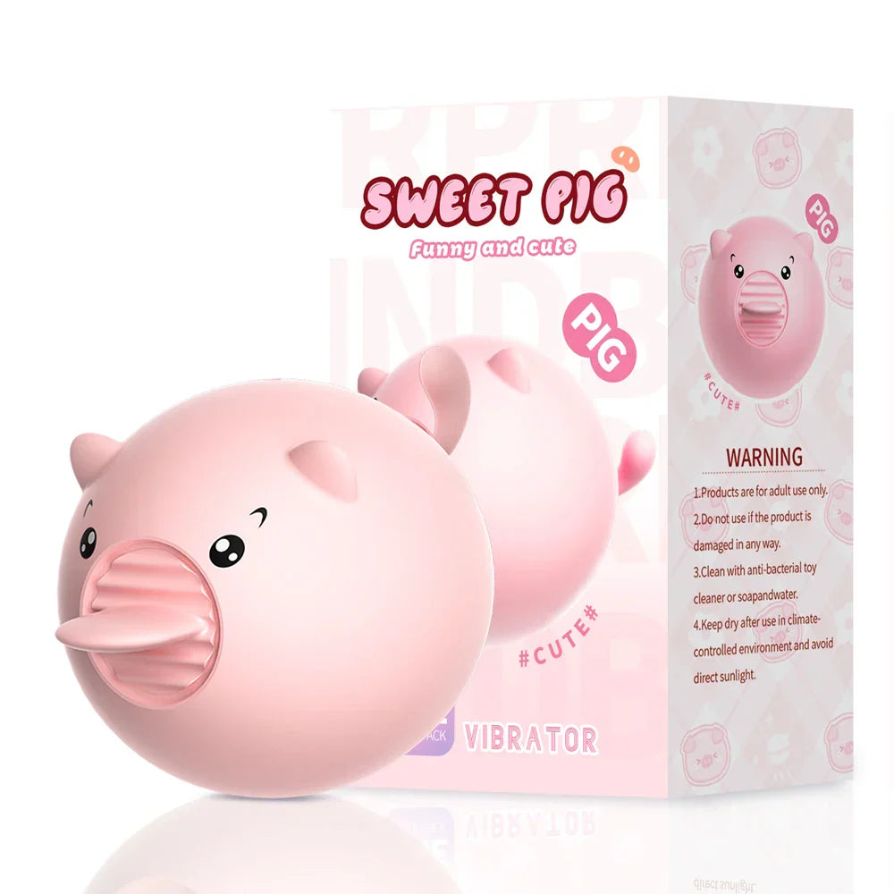 MINI Pig Lick Vibrator Clit G-spot Sex Toy for Women 10 Modes Rechargeable Quick Orgasm Arousal ...