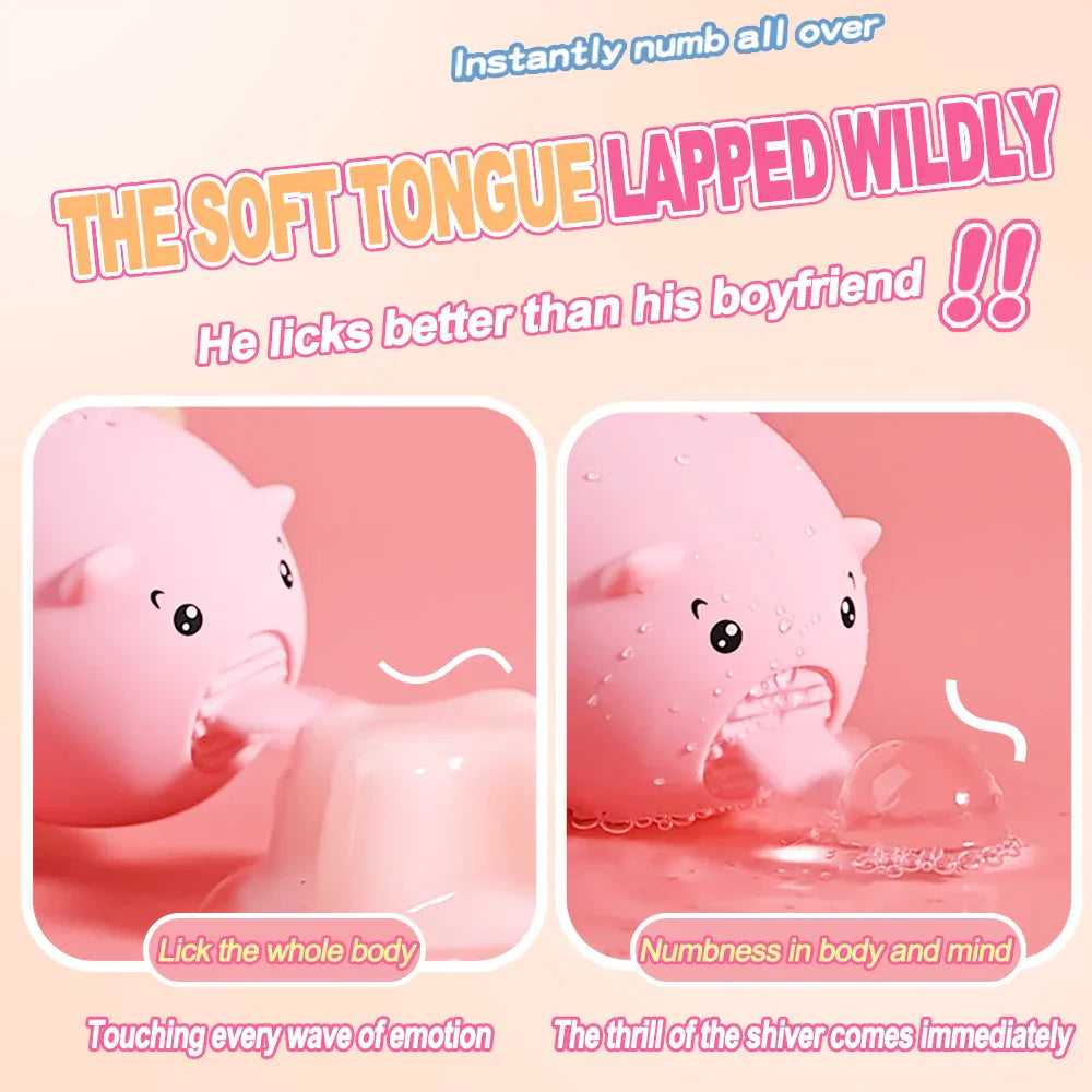 MINI Pig Lick Vibrator Clit G-spot Sex Toy for Women 10 Modes Rechargeable Quick Orgasm Arousal ...