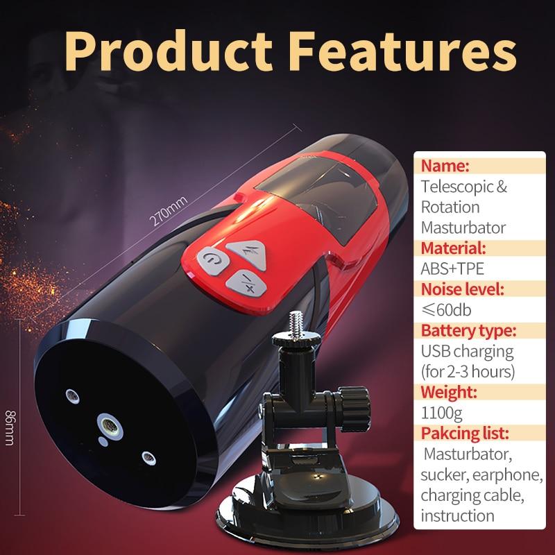 Male Masturbation Cup with 7*3 Adjustable Modes Automatic Telescopic Rotation Masturbator Sex Toys for Men