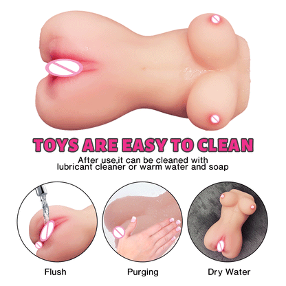 Male Masturbator Vagina Simulator Pocket Pussy Realistic 3D Breast Vagina Anal Adult Sex Toys for Men Masturbation Erotic Goods