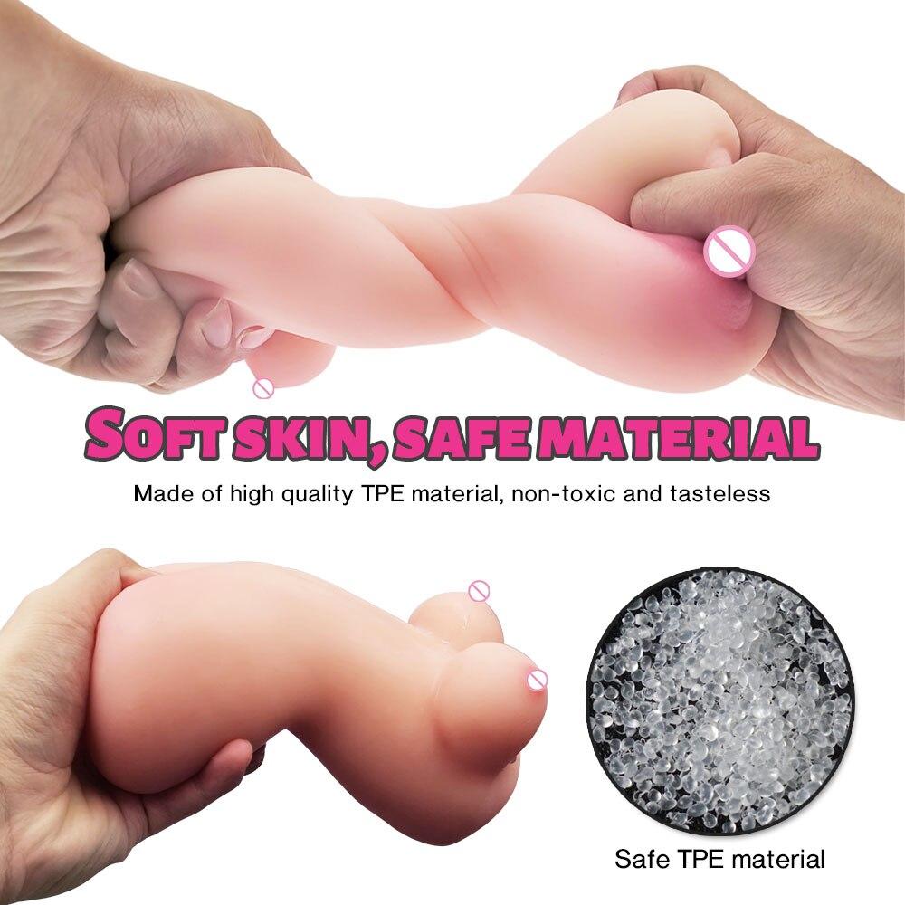 Male Masturbator Vagina Simulator Pocket Pussy Realistic 3D Breast Vagina Anal Adult Sex Toys for Men Masturbation Erotic Goods