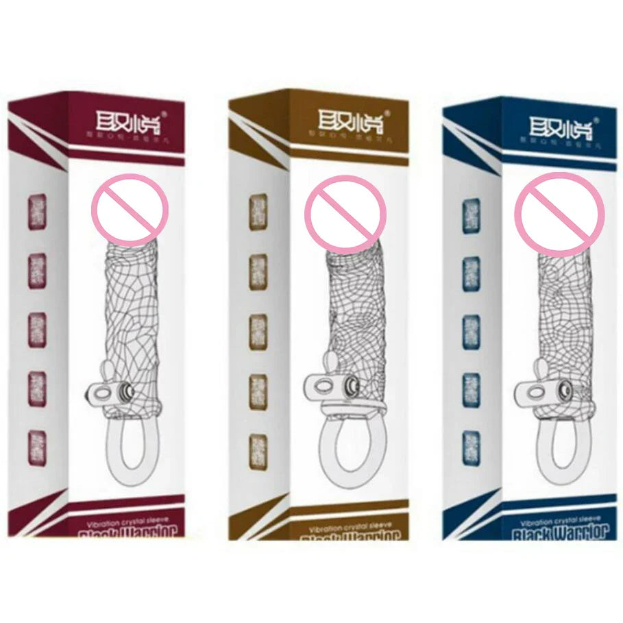 Man Penis Extender Dildo Sex Toys Condoms Realistic Condoms for Men Penis Vibrator Sleeve Reusable Vibe Condoms Extend
