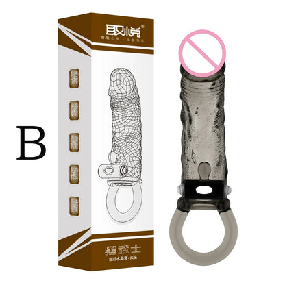 Man Penis Extender Dildo Sex Toys Condones Realistic Condoms for Men Penis Vibrator Sleeve Reusable Vibe Condoms Extend