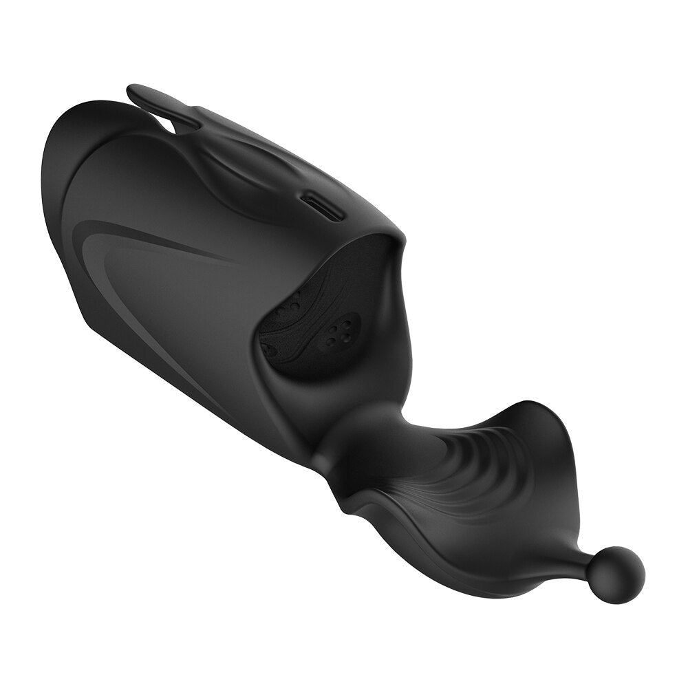 Male masturbator penis delay trainer electric pulse vibrator automatic oral climax glans massage vagina toy