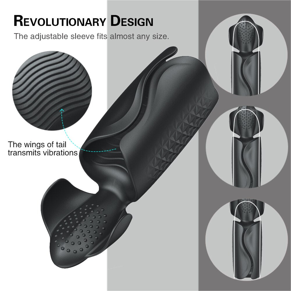 Male masturbator penis delay trainer electric pulse vibrator automatic oral climax glans massage vagina toy
