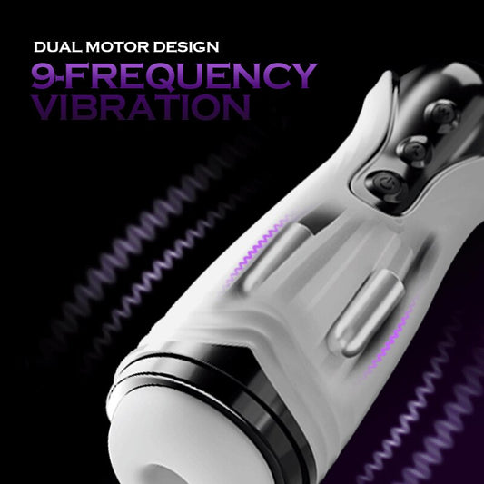 Men's Masturbator Cup, Realistic Vagina, Dual-Frequency Vibration, Pussy Machine, Silicone Pocket Pussy, Sex Toy for Men