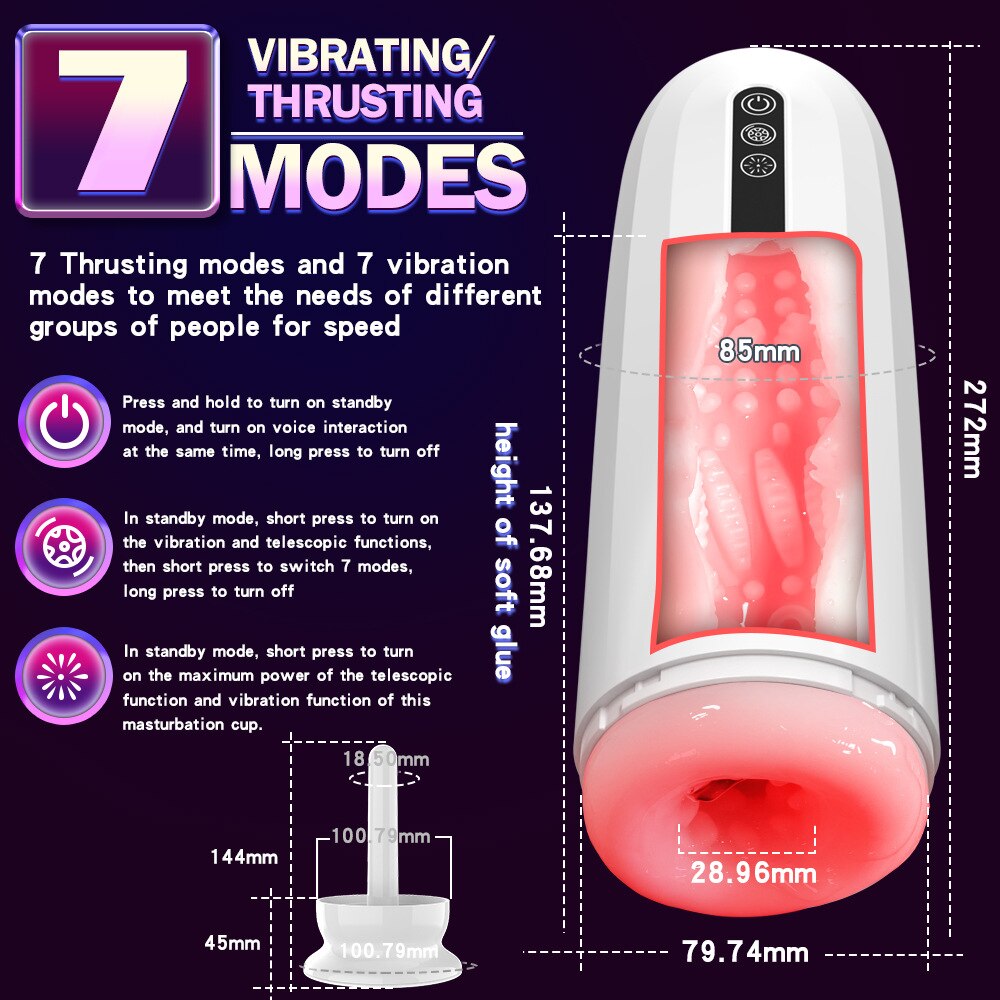 Automatic Men's Masturbator Cup Suction Silicone Realistic Vagina Men's Turtle Head Masturbating Men's Adult Sex Toy