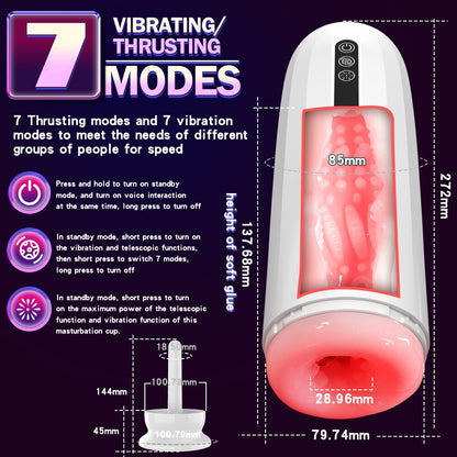 Automatic Men's Masturbator Cup Suction Silicone Realistic Vagina Men's Turtle Head Masturbating Men's Adult Sex Toy