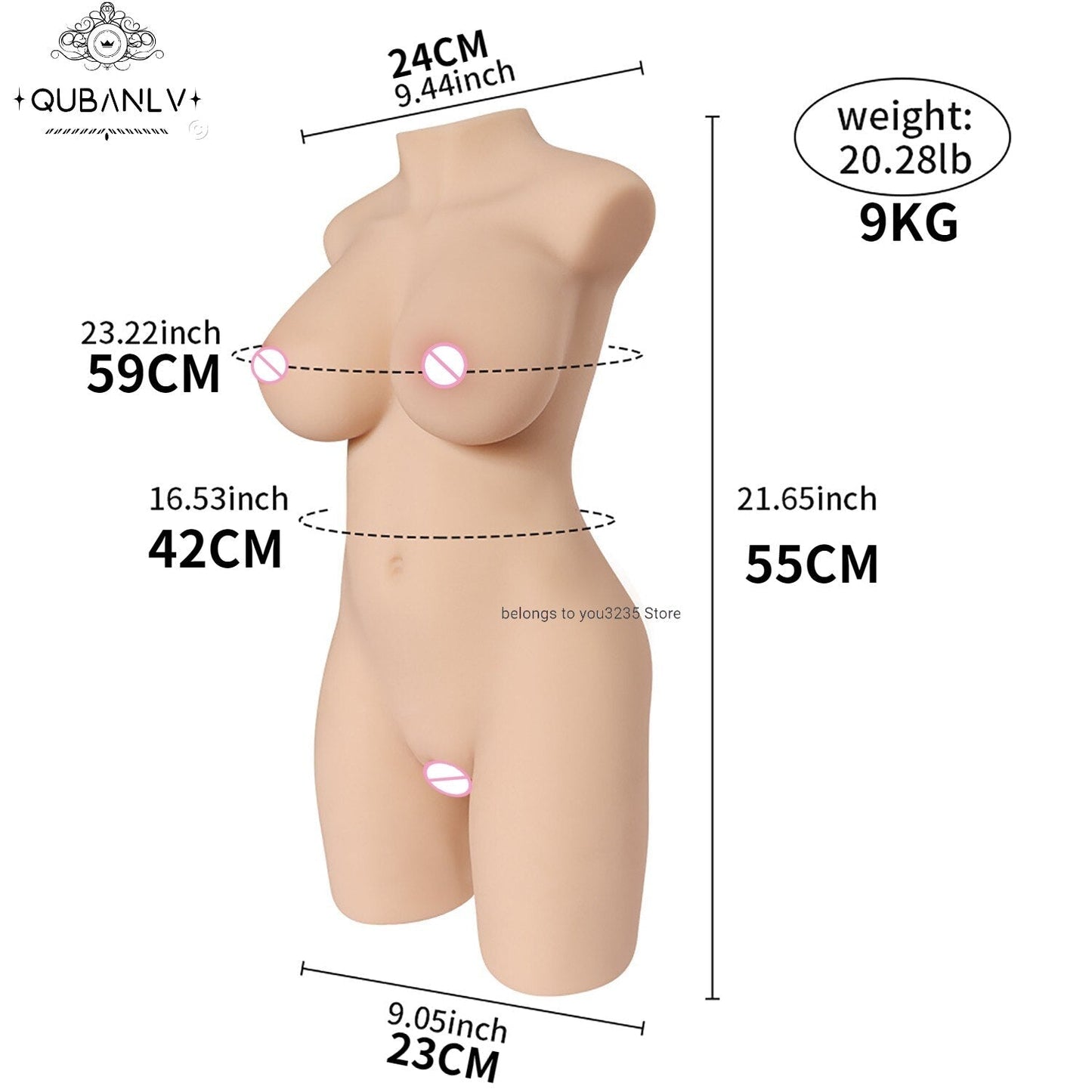 Male Masturbator Female Torso Sex Doll Realistic Vagina Anal Metal Skeleton TPE Privacy Packaging Adult Toys