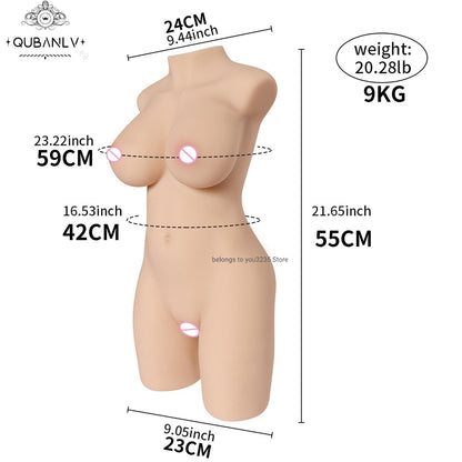 Male Masturbator Female Torso Sex Doll Realistic Vagina Anal Metal Skeleton TPE Privacy Packaging Adult Toys