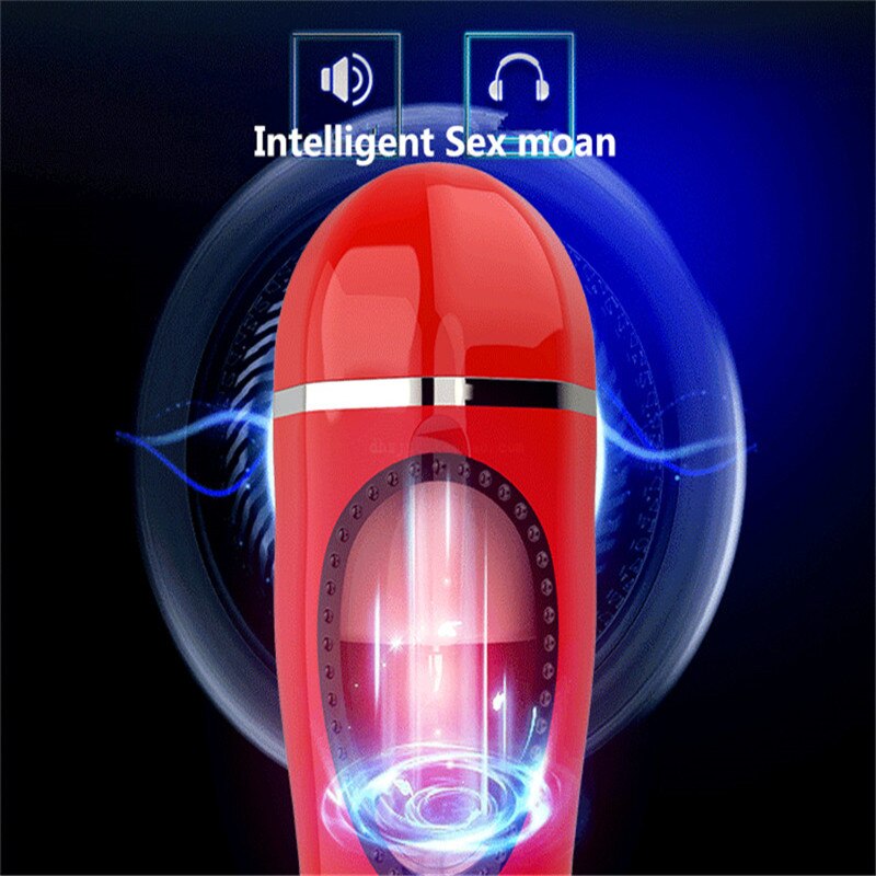 Cock-sucking, tongue-licking male Masturbator Vibrator for men, automatic Oral Deep Throat vagina Masturbator, heating cup, male toy