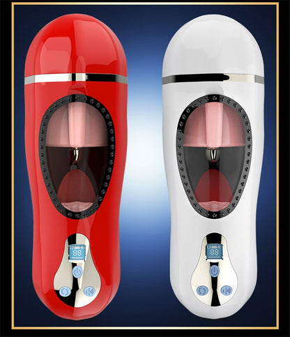 Cock-sucking, tongue-licking male Masturbator Vibrator for men, automatic Oral Deep Throat vagina Masturbator, heating cup, male toy