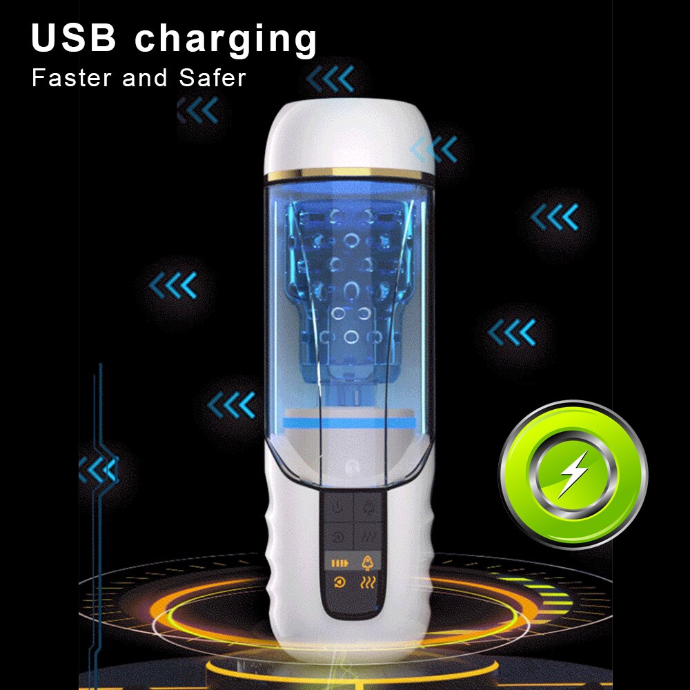 Automatic Masturbator for Men Rotating Sex Toy Penis Massager Vibrator for Adult Toys Real Pussy Arousing Sexual Oral Masturbation Cup