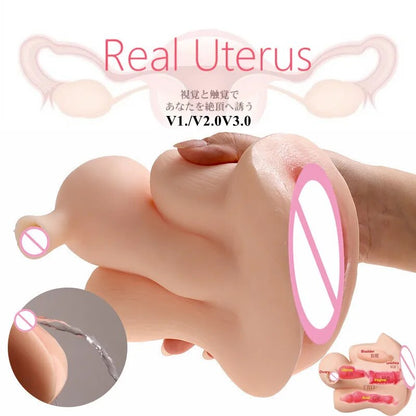 Soft Uterus Masturbator, Vaginal Cup, Real Female Model, Real Vagina for Men, Anal Sex, Deep Uterus, Sex, Prostate Stimulator, Sextoy