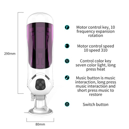 Men's Vibrator Masturbator Cup, Telescopic Rotation Penis Sucking, 10 Speeds Electric Adult Sex Toy for Men, Sex Shop