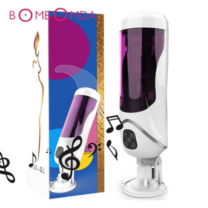 Men Vibrator Masturbator Cup Dick Telescopic Insertion Rotation Penis Suction 10 Speeds Electric Adult Sex Toy for Man Sex Shops