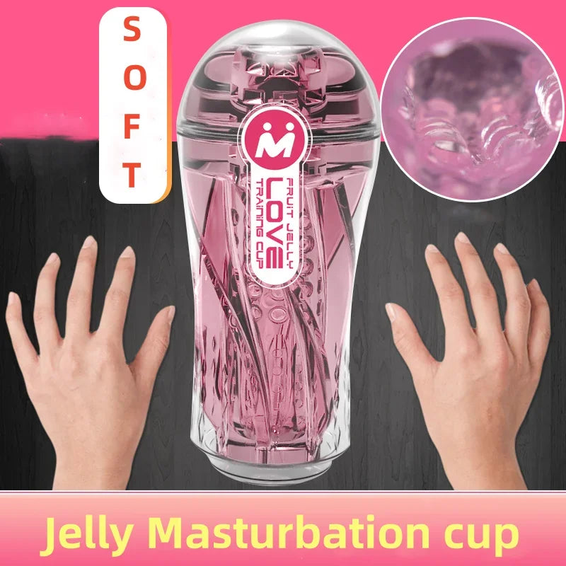 Men's Transparent Massage Masturbator Adult Erotic Toys Vagina Masturbation Blowjob Male Piston Automatic Masturbator Real Vagina