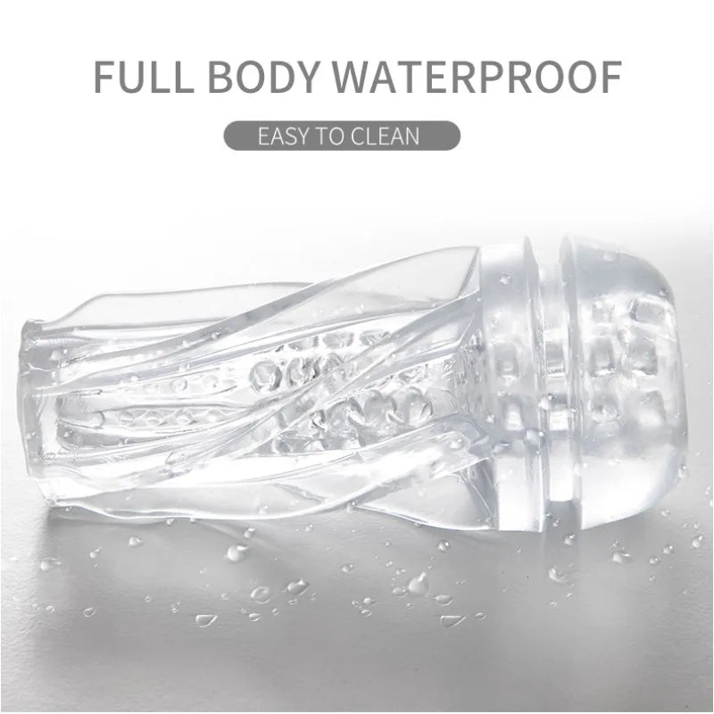 Men's Transparent Massage Masturbator Adult Erotic Toys Vagina Masturbation Blowjob Male Piston Automatic Masturbator Real Vagina