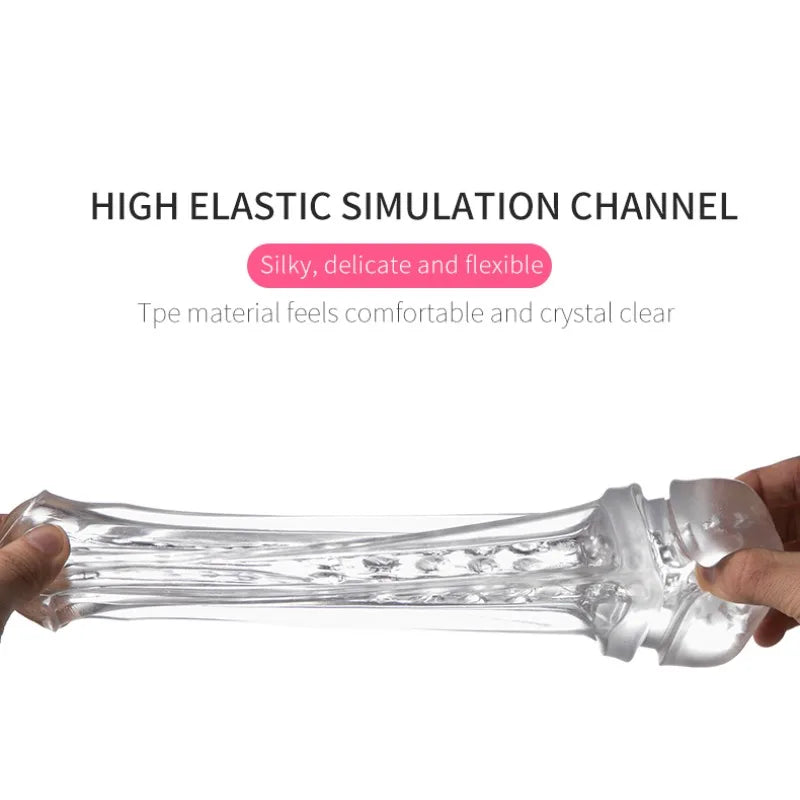 Men's Transparent Massage Masturbator Adult Erotic Toys Vagina Masturbation Blowjob Male Piston Automatic Masturbator Real Vagina