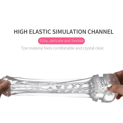 Men's Transparent Massage Masturbator Adult Erotic Toys Vagina Masturbation Blowjob Male Piston Automatic Masturbator Real Vagina