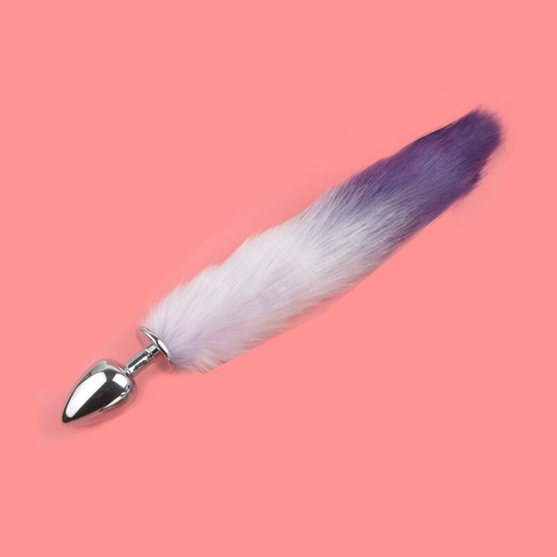 Metal with Gradient Color Fox Anal Plug Tail Flirting Anal Anal Plug Dilatation Ass Plug G-Spot Massage Masturbation Gay Sex Toys