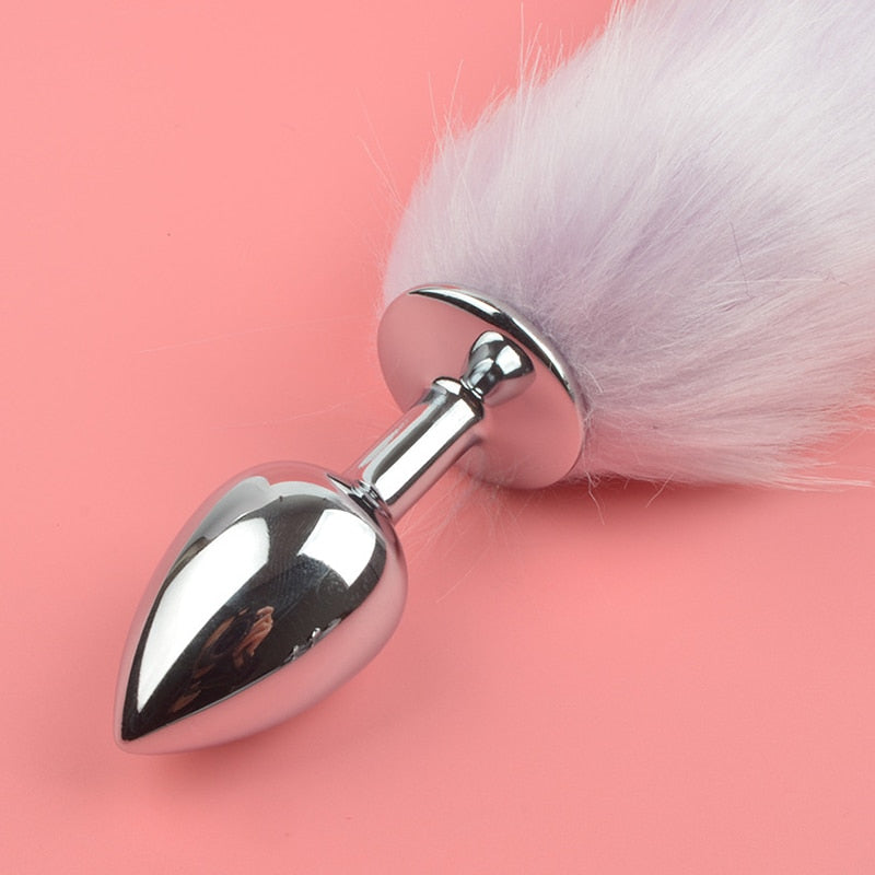 Metal with Gradient Color Fox Anal Plug Tail Flirting Anal Anal Plug Dilatation Ass Plug G-Spot Massage Masturbation Gay Sex Toys