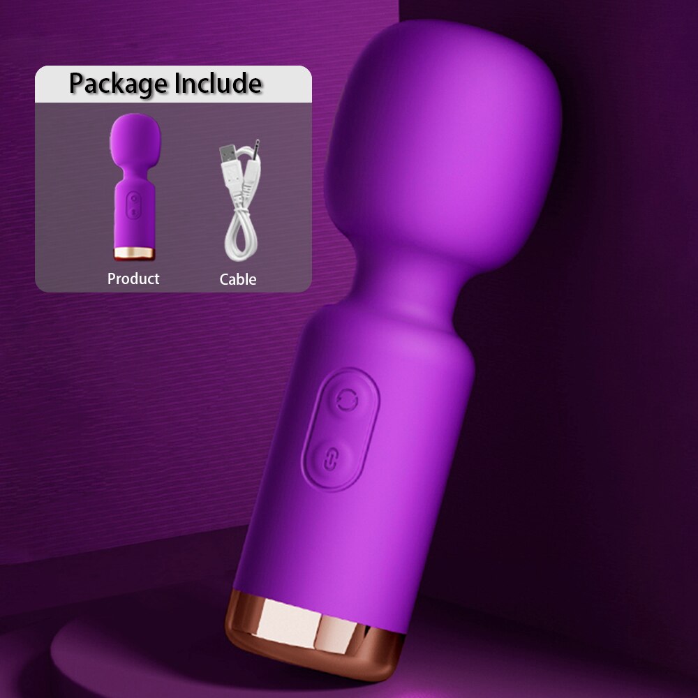 Mini AV Vibrator Magic Wand for Women Powerful Clitoris Stimulator USB Rechargeable Portable Female Massager Adult Sex Toy